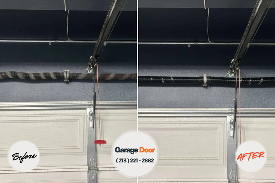 Before and after: garage door repair Juniper Canyon, OR
